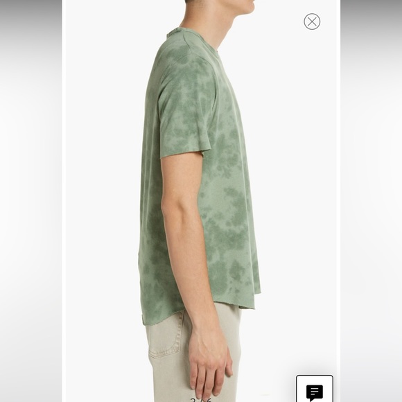 Rag & Bone size large Haydon Tie Dye Linen & Cotton T-Shirt in leaf green - Picture 3 of 8